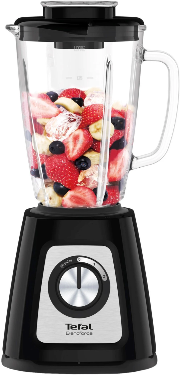 TEFAL | Blender | BL438831 BlendForce | Tabletop | 800 W | Jar material Glass | Jar capacity 1.25 L | Ice crushing | Black - Image 3