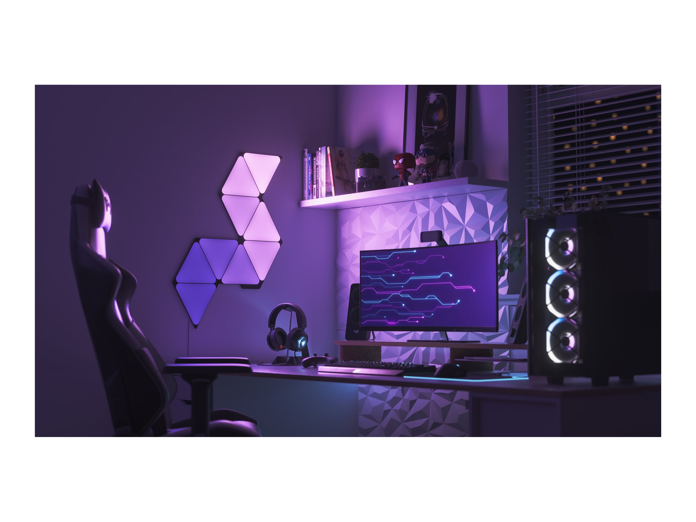 Nanoleaf | Shapes Black Triangles Starter Kit (9 panels) | 42 W | WiFi - Image 6