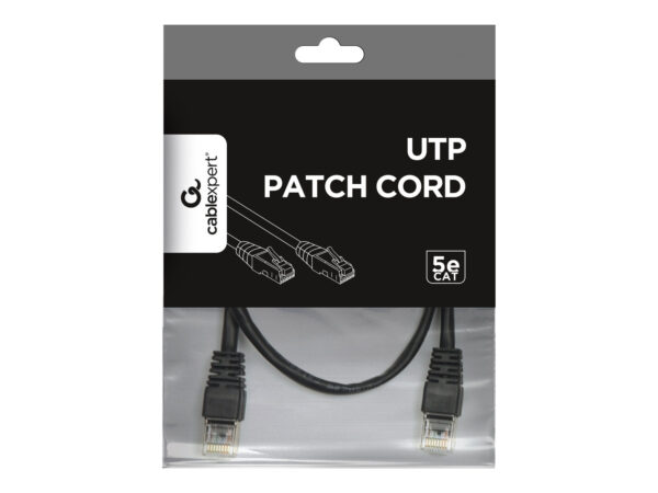 Gembird PP12-1M/BK Black Patch cord cat. 5E molded strain relief 50u" | Gembird - Image 5