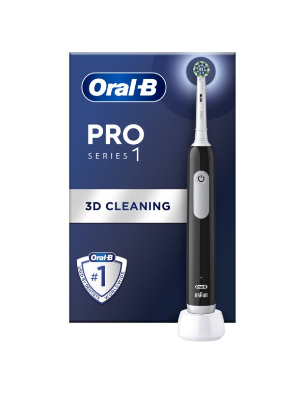 Oral-B | Electric Toothbrush | Pro Series 1 Cross Action | Rechargeable | For adults | Number of brush heads included 1 | Number of teeth brushing modes 3 | Black - Image 3