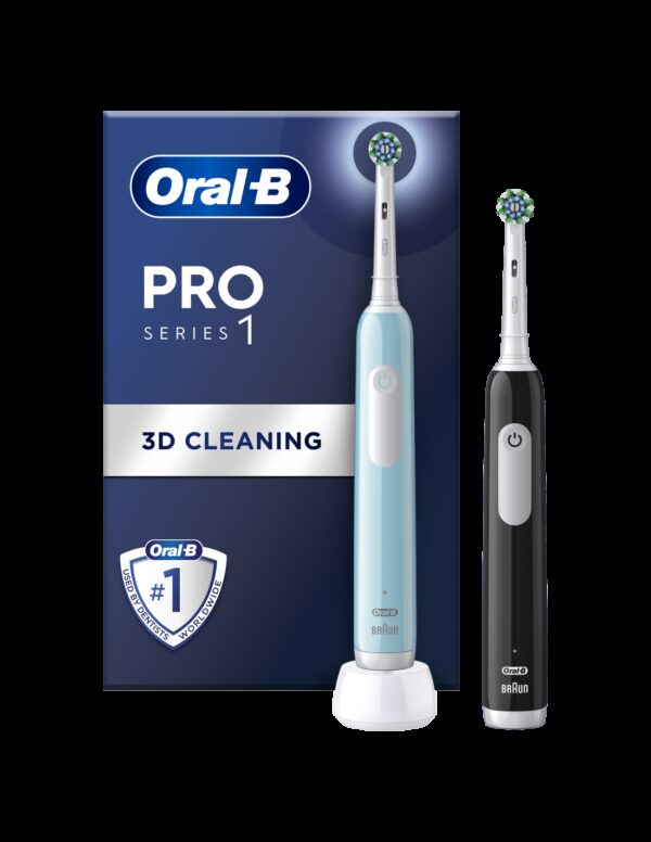 Oral-B | Electric Toothbrush | Pro Series 1 Duo | Rechargeable | For adults | Number of brush heads included 2 | Number of teeth brushing modes 3 | Blue/Black - Image 2
