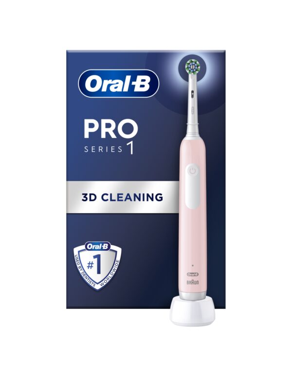 Oral-B | Electric Toothbrush | Pro Series 1 Cross Action | Rechargeable | For adults | Number of brush heads included 1 | Number of teeth brushing modes 3 | Pink - Image 3