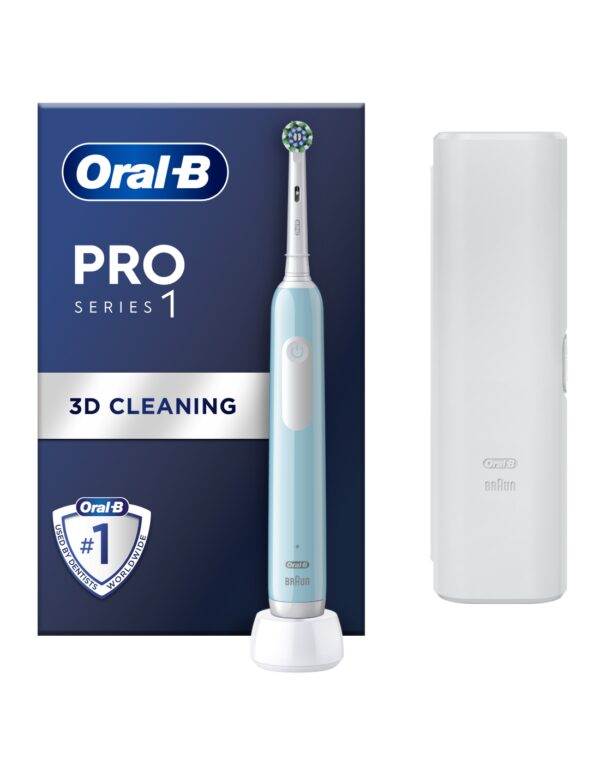 Oral-B | Electric Toothbrush with Travel Case | Pro Series 1 | Rechargeable | For adults | Number of brush heads included 1 | Number of teeth brushing modes 3 | Caribbean Blue - Image 2