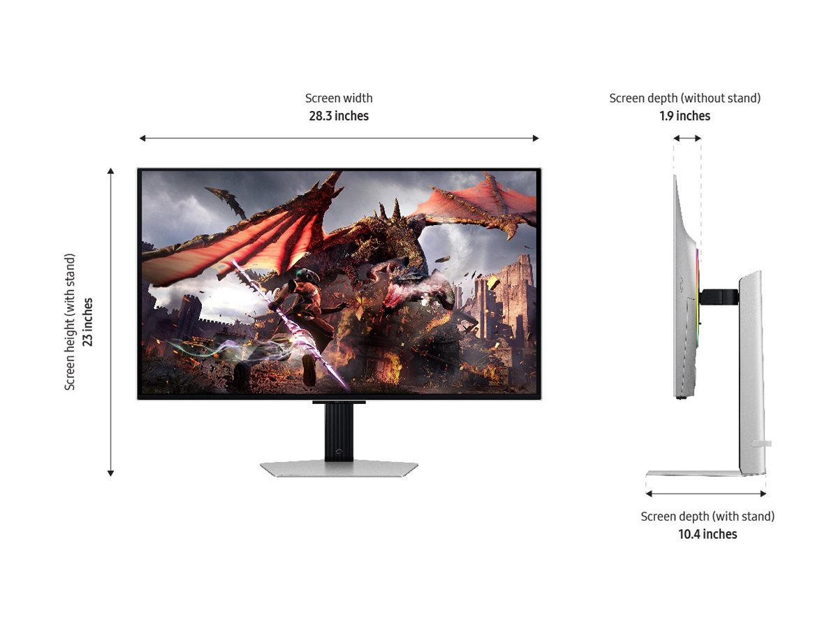 Samsung | LS32DG802SUXDU | 32 " | OLED | 4K | 16:9 | 240 Hz | 0.03 ms | 3840 x 2160 pixels | 200 cd/m² | HDMI ports quantity 2 | Silver - Image 6