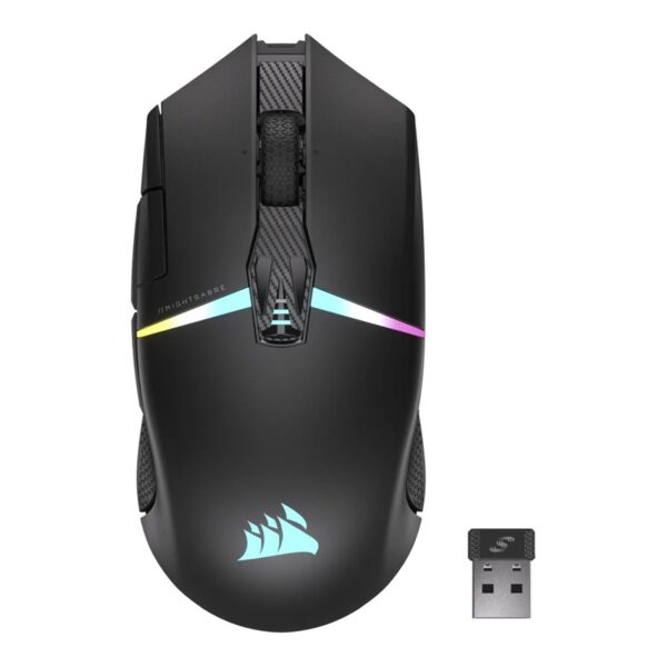 Corsair | Gaming Mouse | NIGHTSABRE RGB | Wireless | Bluetooth, 2.4 GHz | Black