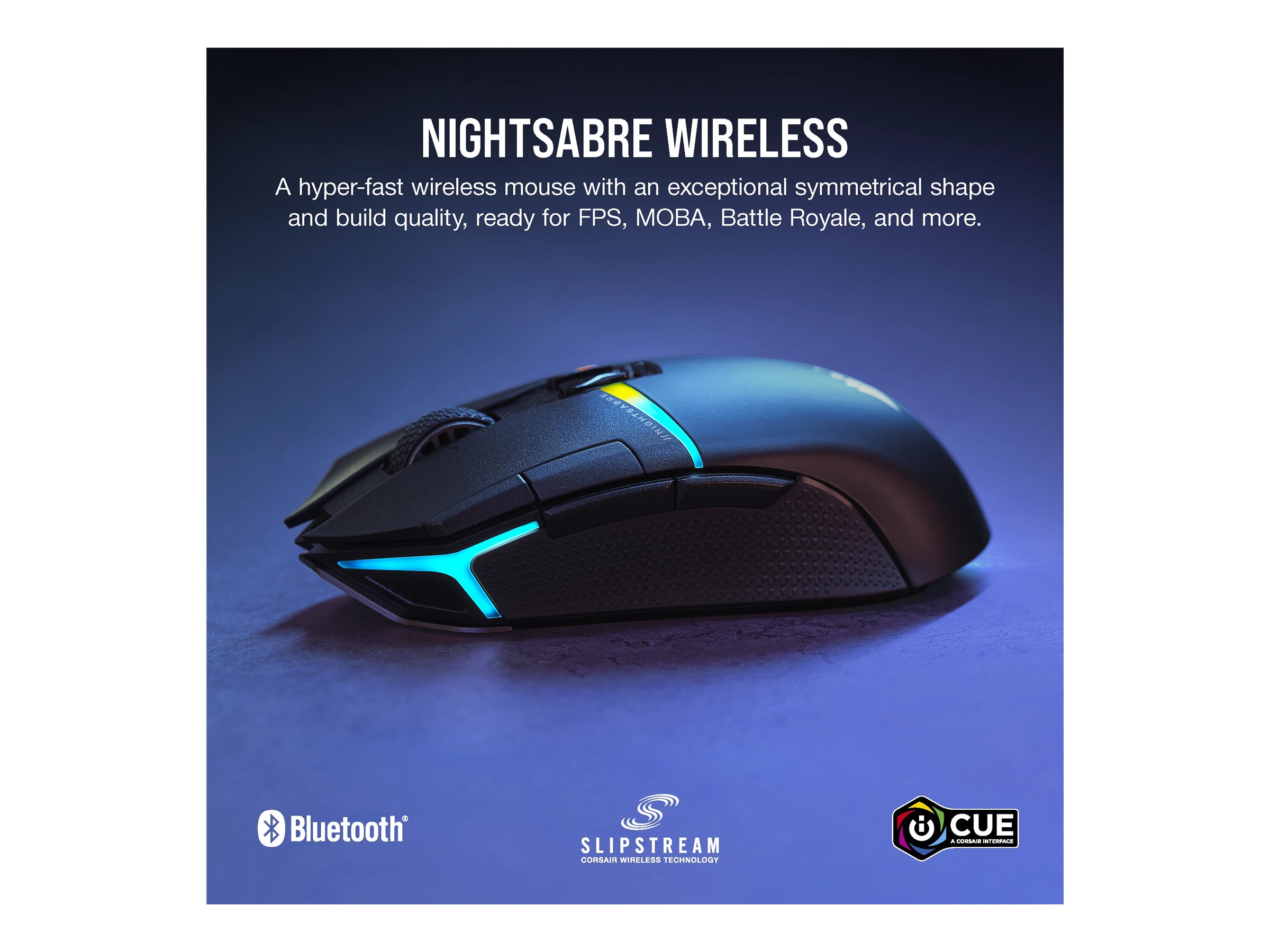 Corsair | Gaming Mouse | NIGHTSABRE RGB | Wireless | Bluetooth, 2.4 GHz | Black - Image 14