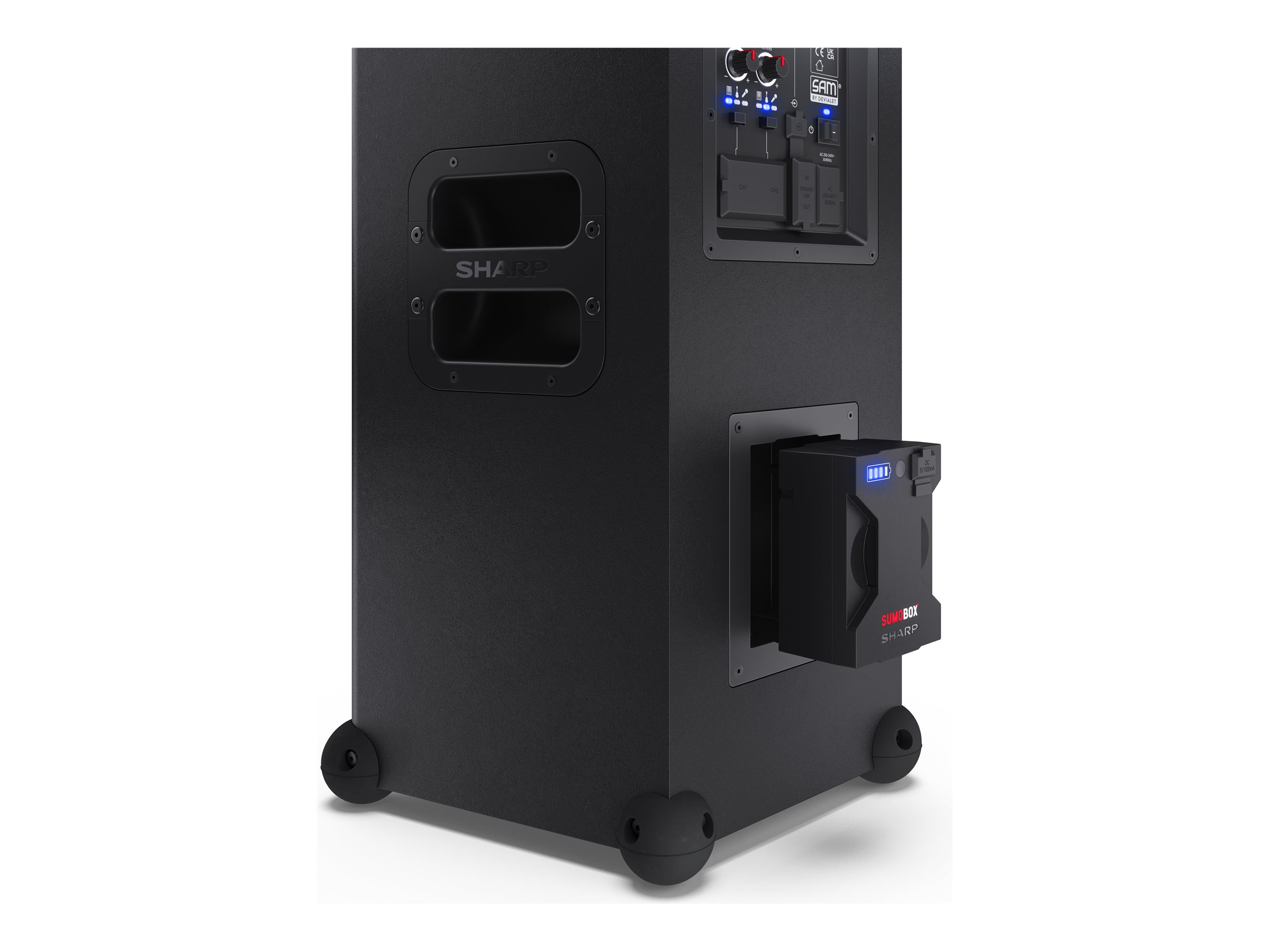 Sharp SumoBox CP-LS100 High Performance Portable Speaker | Sharp | Portable Speaker | SUMOBOX CP-LS100 High Performance | 120 W | Bluetooth | Black | Portable | Wireless connection - Image 18