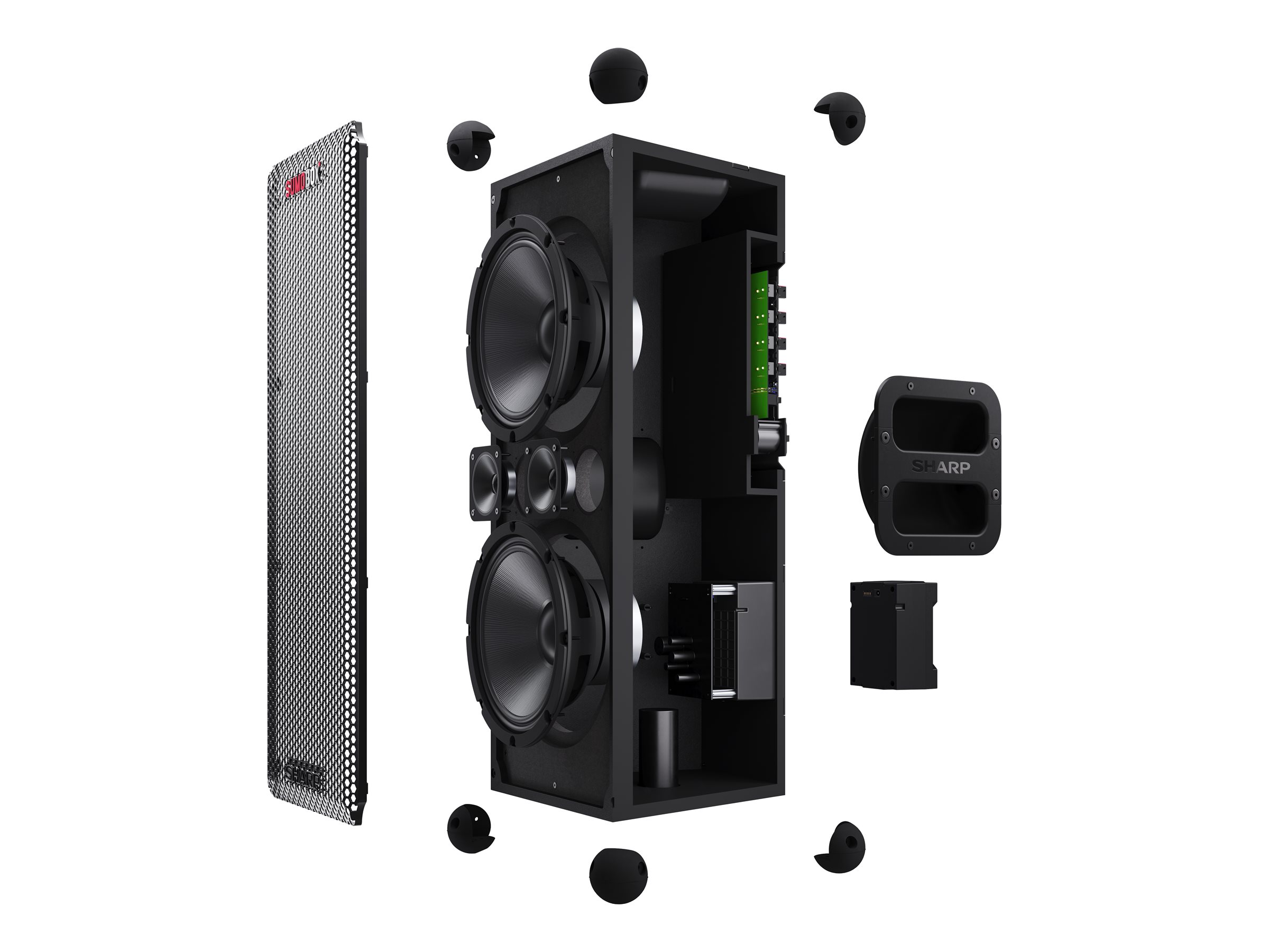 Sharp SumoBox CP-LS100 High Performance Portable Speaker | Sharp | Portable Speaker | SUMOBOX CP-LS100 High Performance | 120 W | Bluetooth | Black | Portable | Wireless connection - Image 26