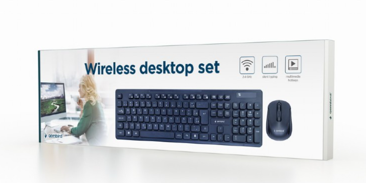 Gembird | Wireless desktop set | KBS-WCH-03 | Keyboard and Mouse Set | Wireless | Mouse included | US | Black | US | 380 g | Wireless connection - Image 4