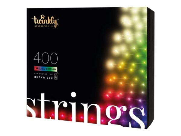 Twinkly|Strings Smart LED Lights 400 RGBW (Multicolor + White), 32m, Black wire|RGBW – 16M+ colors + Warm white - Image 2
