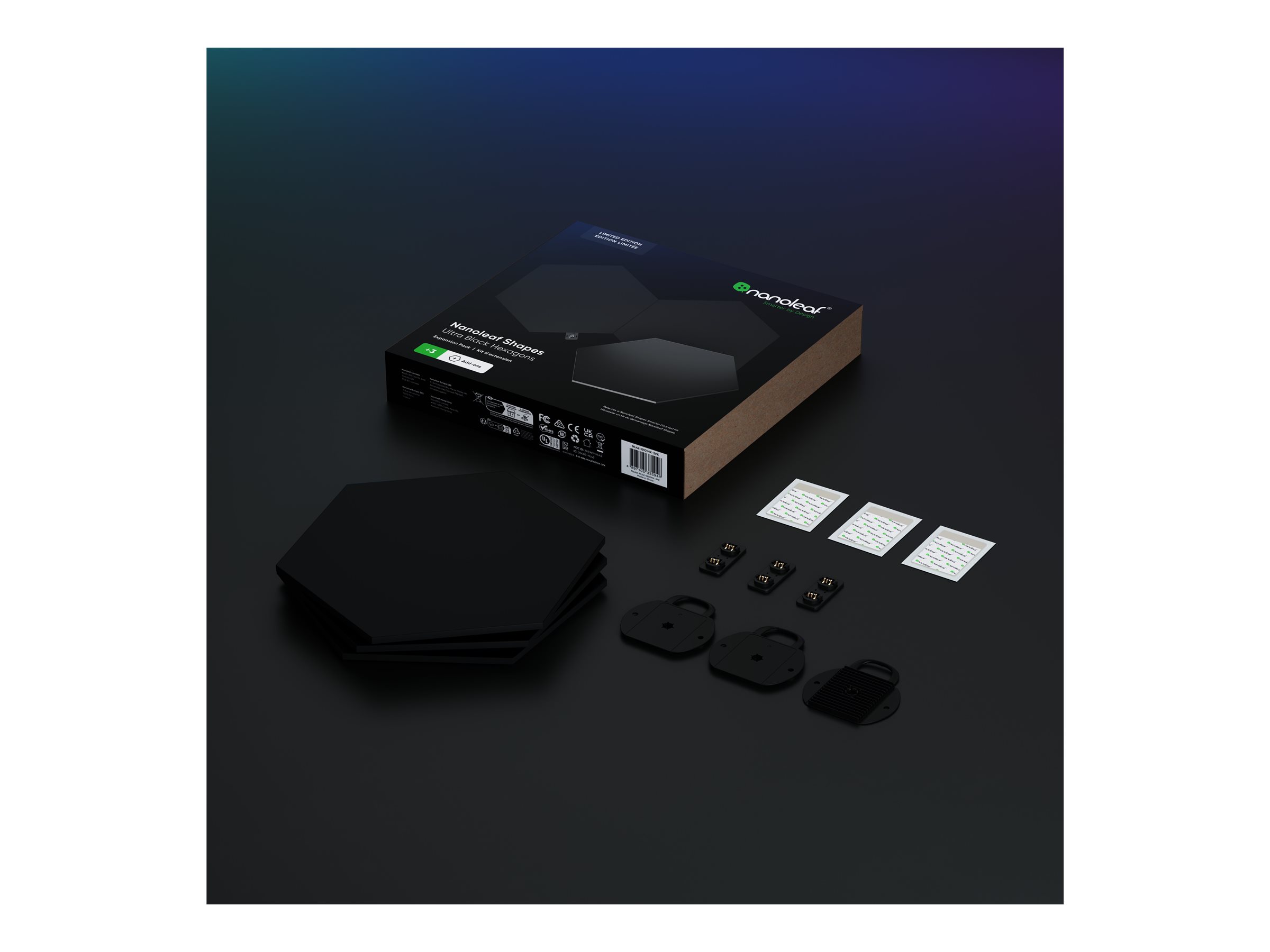 Nanoleaf | Shapes Black Hexagon Expansion pack (3 panels) | 42 W | WiFi - Image 3
