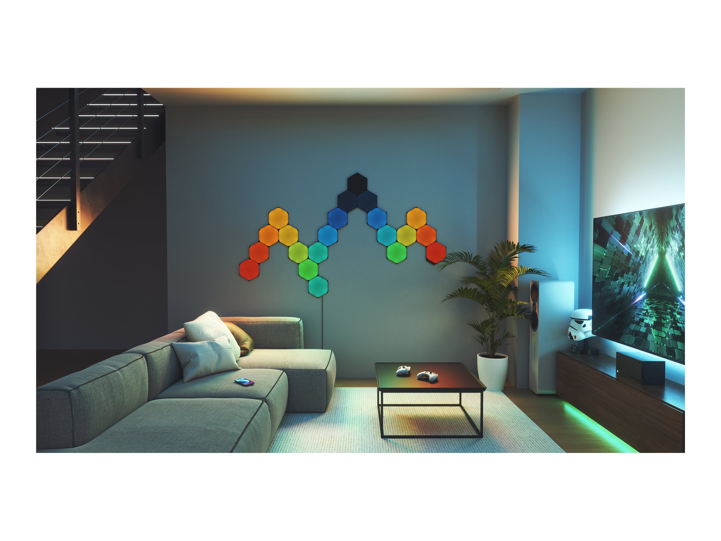 Nanoleaf | Shapes Black Hexagon Expansion pack (3 panels) | 42 W | WiFi - Image 5