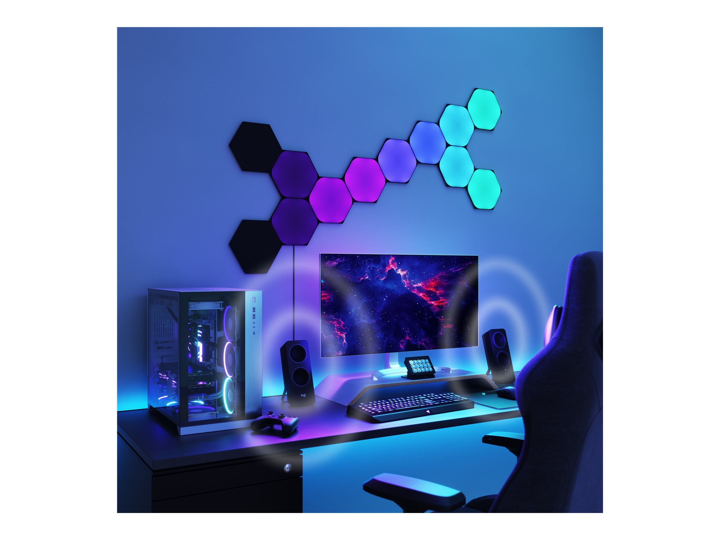 Nanoleaf | Shapes Black Hexagon Expansion pack (3 panels) | 42 W | WiFi - Image 8