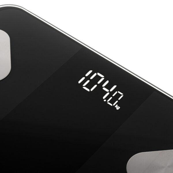 Adler Smart Bathroom Scale | AD 8186b | Maximum weight (capacity) 180 kg | Accuracy 100 g | Body Mass Index (BMI) measuring | Black - Image 2