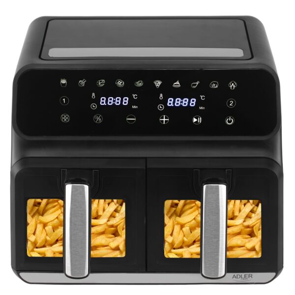 Adler Dual Air Fryer Oven | AD 6315 | Power 1700 W | Capacity 8 L | Convection | Black - Image 5