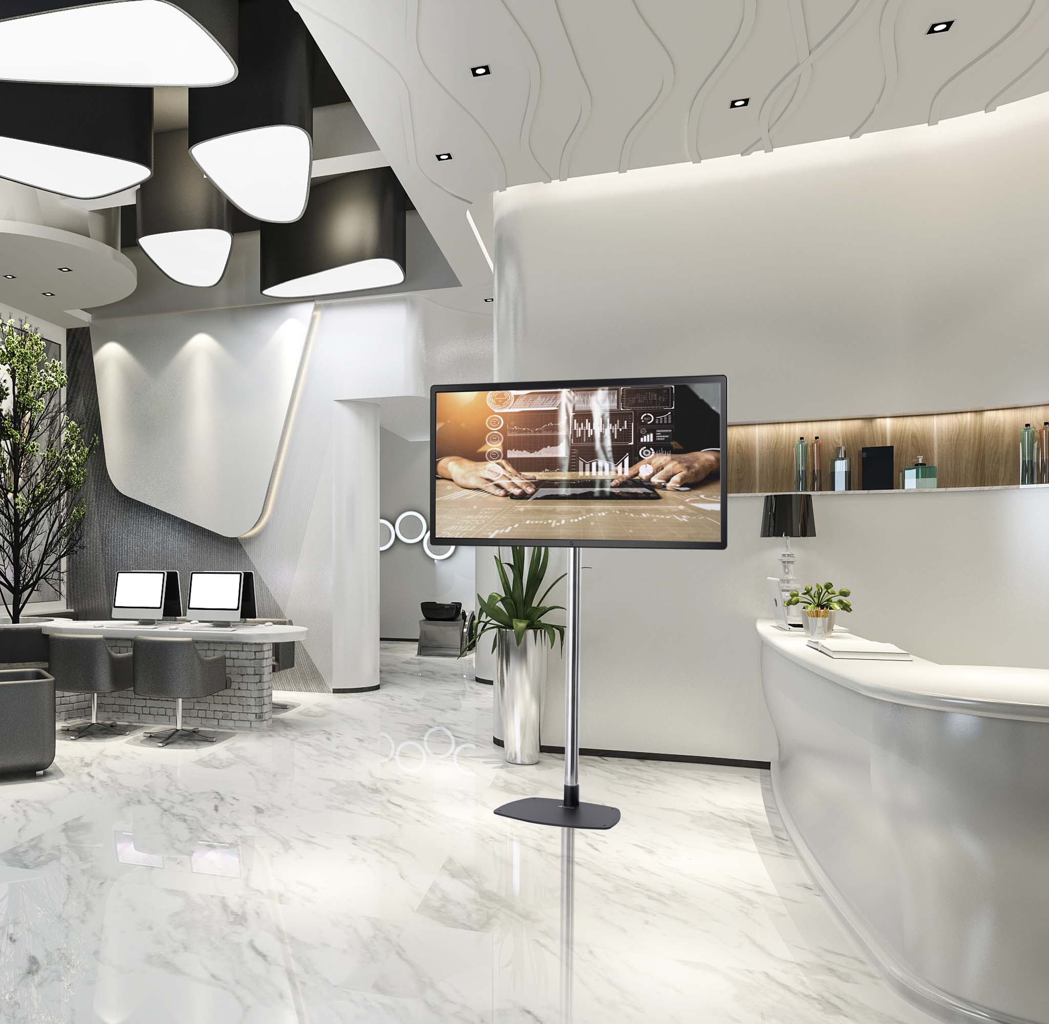 EDBAK | Floor stand | STDV100 | Height adjustment, Tilt | Black - Image 3