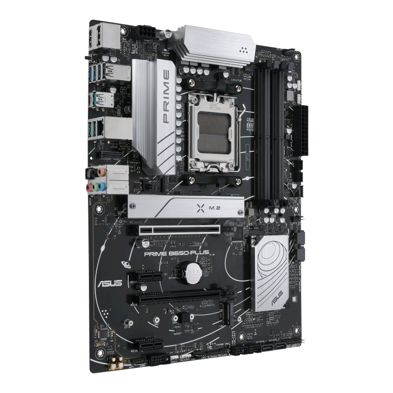 Asus | PRIME B650-PLUS | Processor family AMD | Processor socket AM5 | DDR5 DIMM | Memory slots 4 | Supported hard disk drive interfaces SATA, M.2 | Number of SATA connectors 4 | Chipset AMD B650 | ATX - Image 3