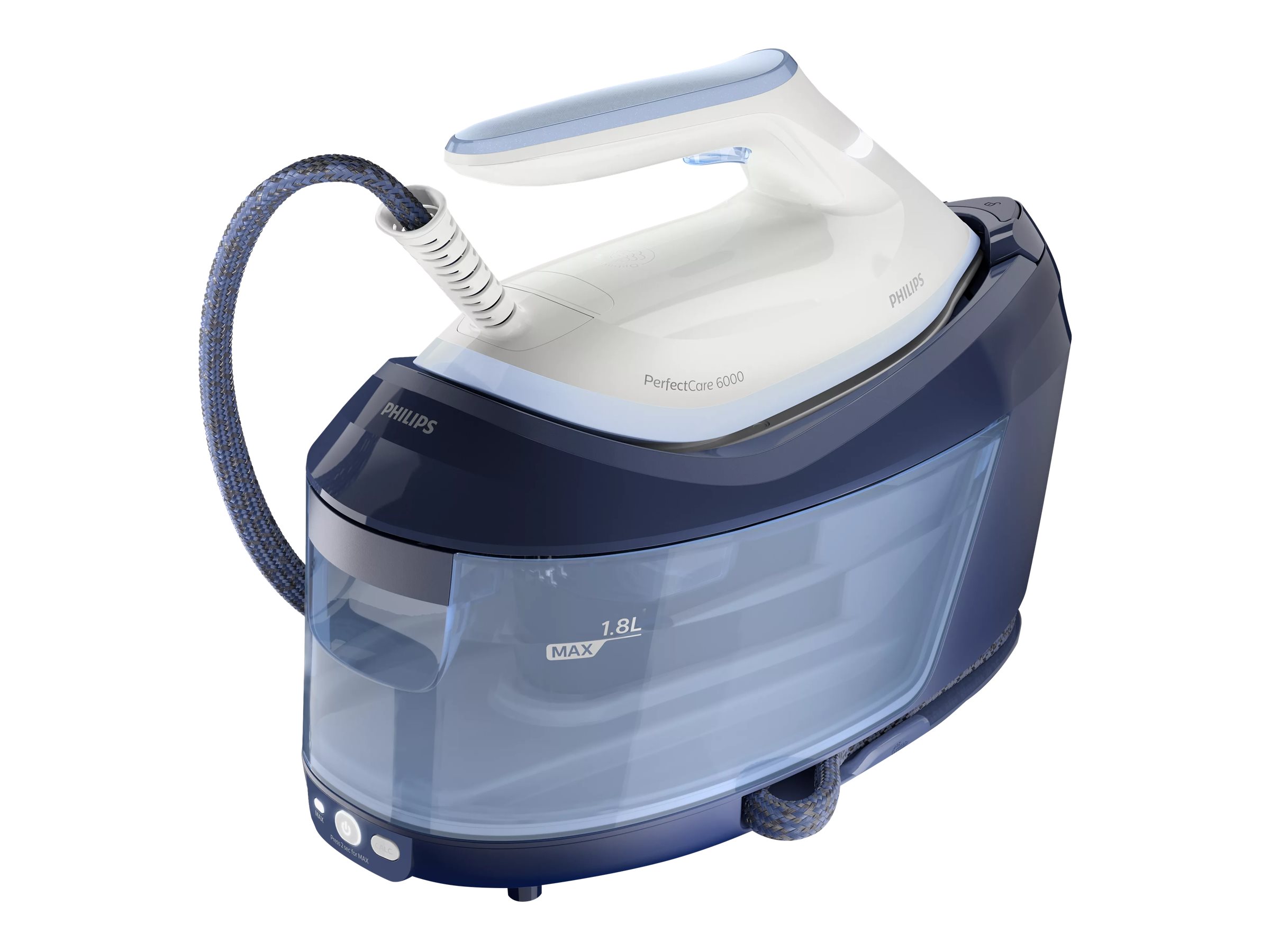Philips | Steam Generator | PerfectCare PSG6026/20 | 2400 W | 1.8 L | 6.5 bar | Auto power off | Vertical steam function | Calc-clean function | Blue/White - Image 3