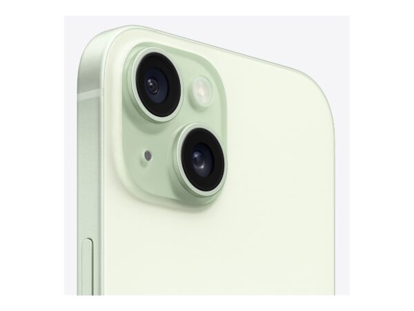 Apple | iPhone 15 | Green | 6.1 " | Super Retina XDR display | 2556 x 1179 pixels | Apple | A16 Bionic | Internal RAM 6 GB | 128 GB | Dual SIM | Nano-SIM and eSIM | 4G | Main camera resolution 48+12+12 MP | Secondary camera resolution 12 MP | iOS | 17 - Image 4
