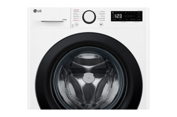 LG | Washing machine with dryer | F4DR509SBW | Energy efficiency class A | Front loading | Washing capacity 	9 kg | 1400 RPM | Depth 55 cm | Width 60 cm | Display | Rotary knob + LED | Drying system | Drying capacity 6 kg | Steam function | Direct drive | White - Image 5