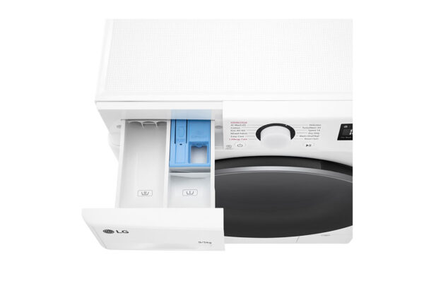 LG | Washing machine with dryer | F2DR509S1W | Energy efficiency class A-10% | Front loading | Washing capacity 	9 kg | 1200 RPM | Depth 47.5 cm | Width 60 cm | Display | Rotary knob + LED | Drying system | Drying capacity 5 kg | Steam function | Direct drive | White - Image 7