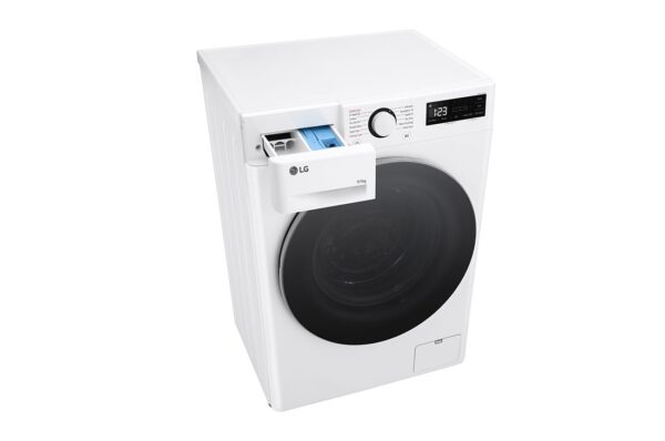 LG | Washing machine with dryer | F2DR509S1W | Energy efficiency class A-10% | Front loading | Washing capacity 	9 kg | 1200 RPM | Depth 47.5 cm | Width 60 cm | Display | Rotary knob + LED | Drying system | Drying capacity 5 kg | Steam function | Direct drive | White - Image 9