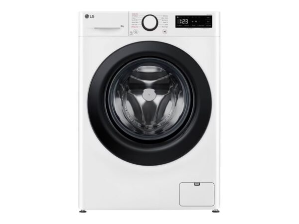LG | Washing machine | F2WR508SWW | Energy efficiency class A-10% | Front loading | Washing capacity 8 kg | 1200 RPM | Depth 47.5 cm | Width 60 cm | Display | LED | Steam function | Direct drive | White - Image 2