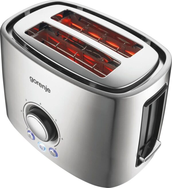 Gorenje | Toaster | T1000E | Power 1000 W | Number of slots 2 | Housing material  Metal | Stainless Steel - Image 3