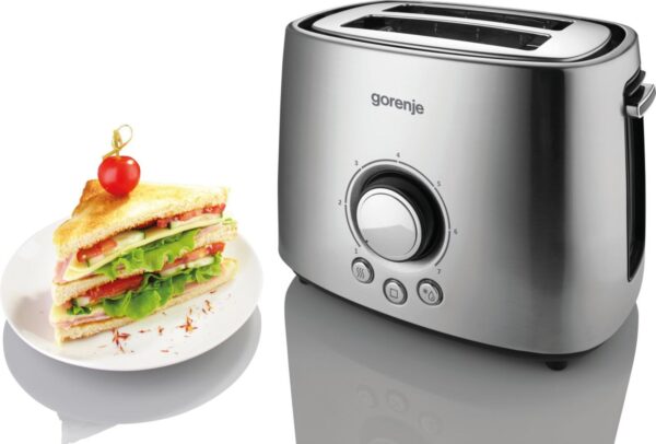 Gorenje | Toaster | T1000E | Power 1000 W | Number of slots 2 | Housing material  Metal | Stainless Steel - Image 5