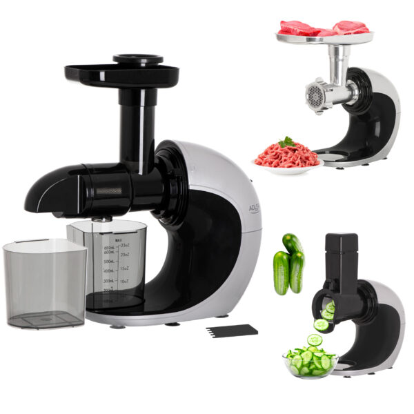 Adler | Slow-speed juicer 3in1 - Meat mincer, Juicer, Vegetable grater | AD 4131 | Type  Slow Juicer | Stainless Steel | 150 W | Number of speeds 1 | 90-105 RPM - Image 4
