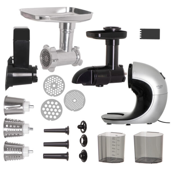 Adler | Slow-speed juicer 3in1 - Meat mincer, Juicer, Vegetable grater | AD 4131 | Type  Slow Juicer | Stainless Steel | 150 W | Number of speeds 1 | 90-105 RPM - Image 8
