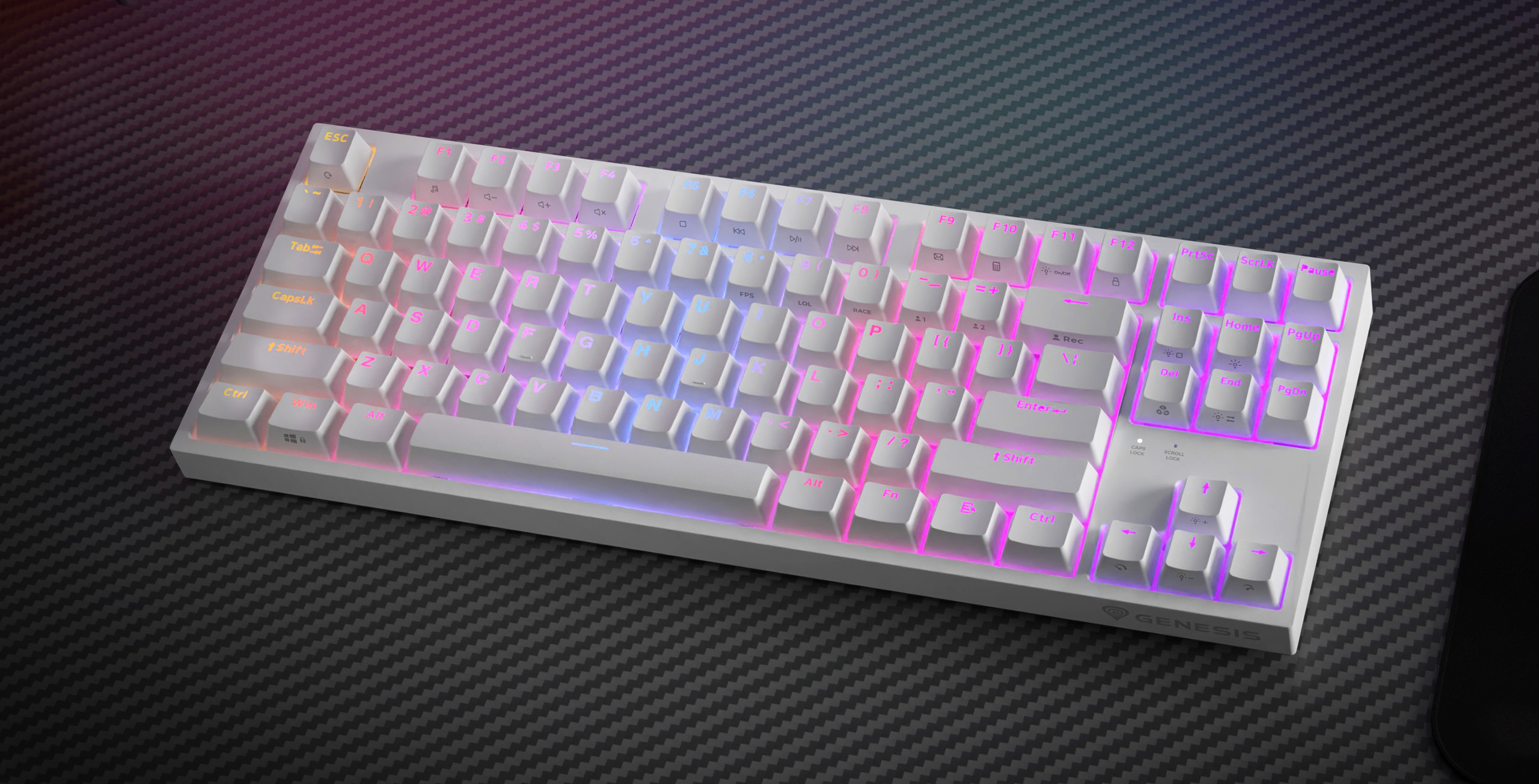 Genesis | Mechanical Gaming Keyboard | THOR 404 TKL RGB | Mechanical Gaming Keyboard | Wired | US | USB Type-A | 1005 g | Gateron Yellow Pro - Image 14