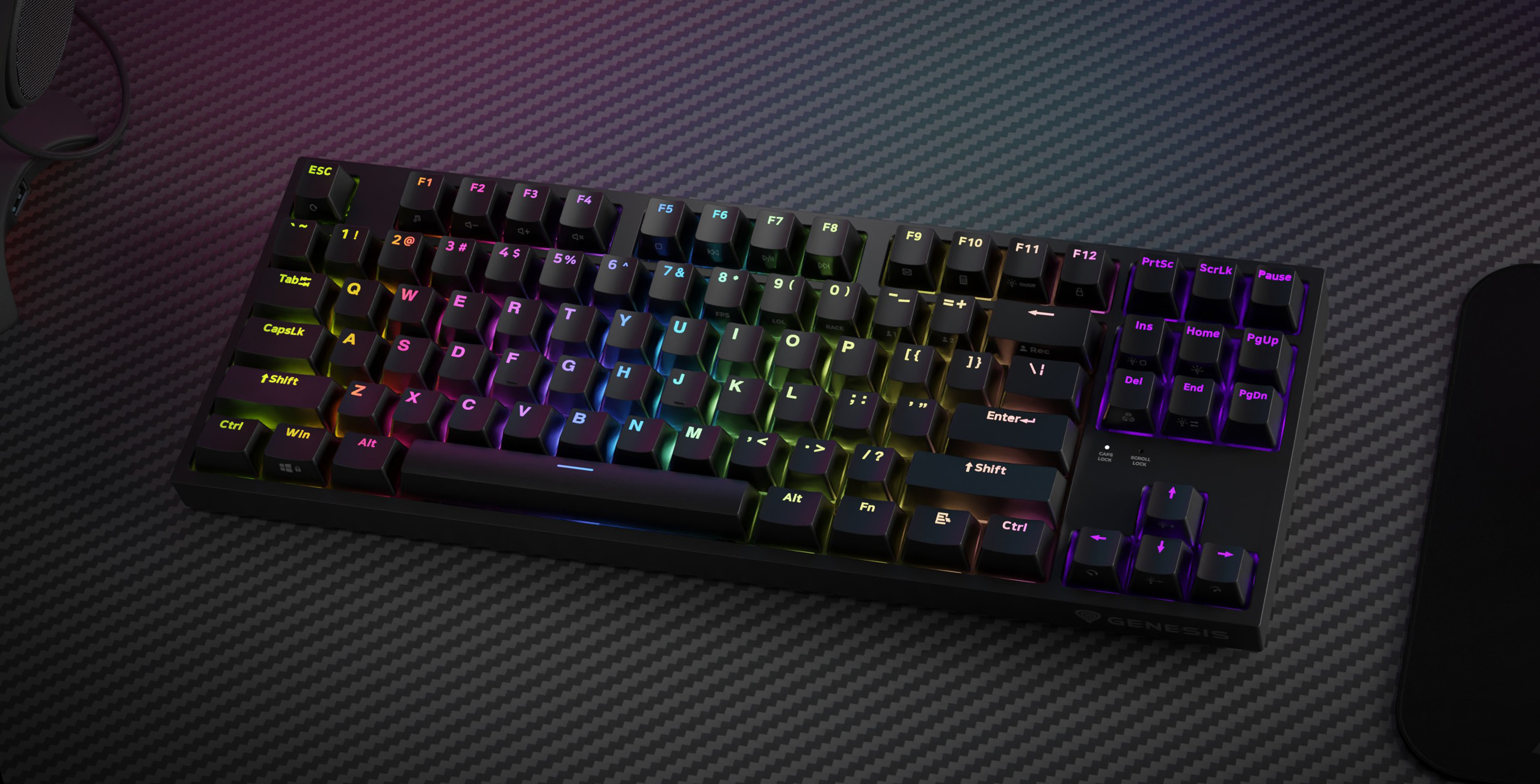 Genesis | Mechanical Gaming Keyboard | THOR 404 TKL RGB | Mechanical Gaming Keyboard | Wired | US | USB Type-A | 1005 g | Gateron Yellow Pro - Image 15