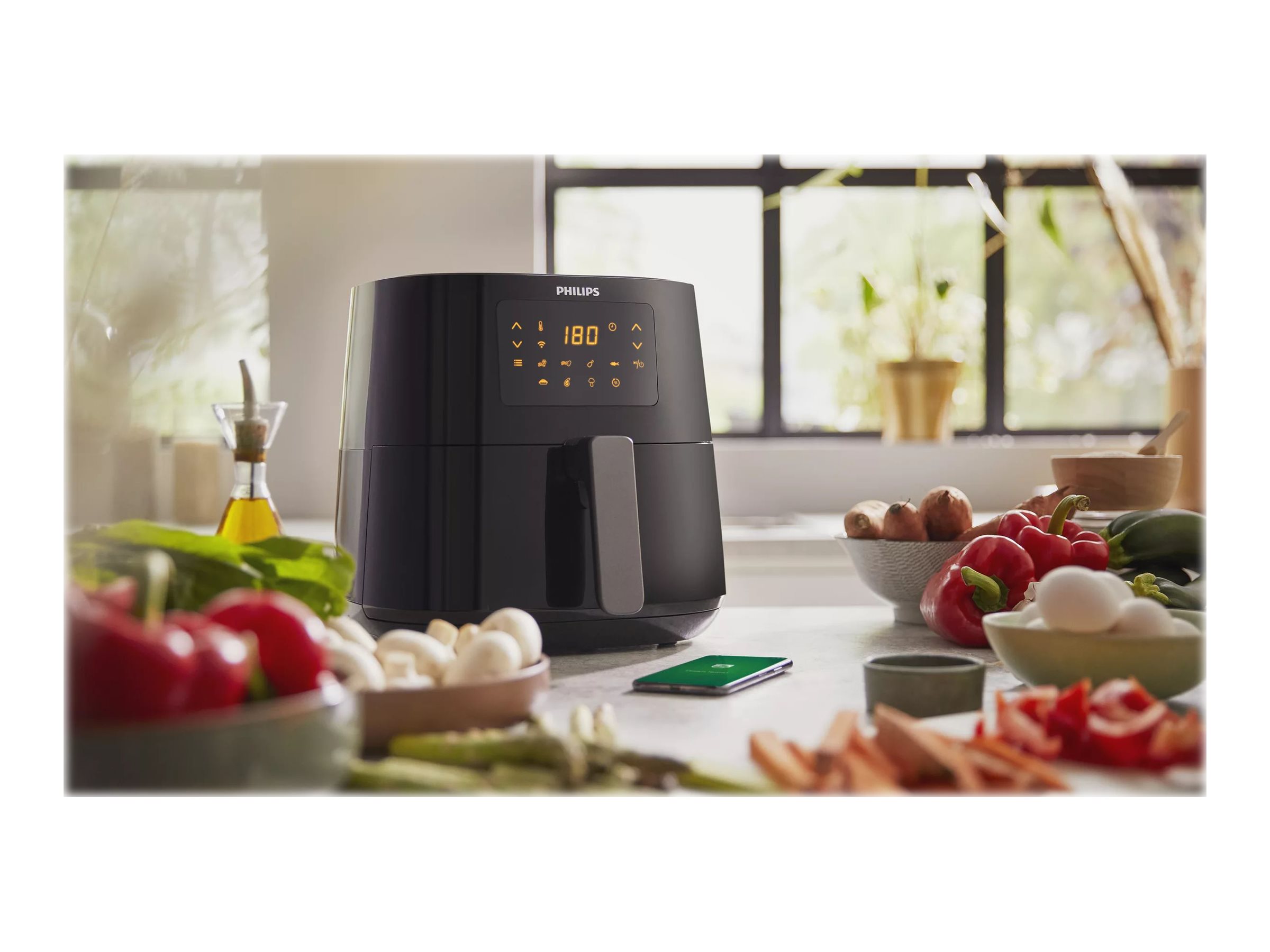 Philips | Air Fryer | Essential HD9280/70 | Power 2000 W | Capacity 6.2 L | Rapid Air technology | Black - Image 10
