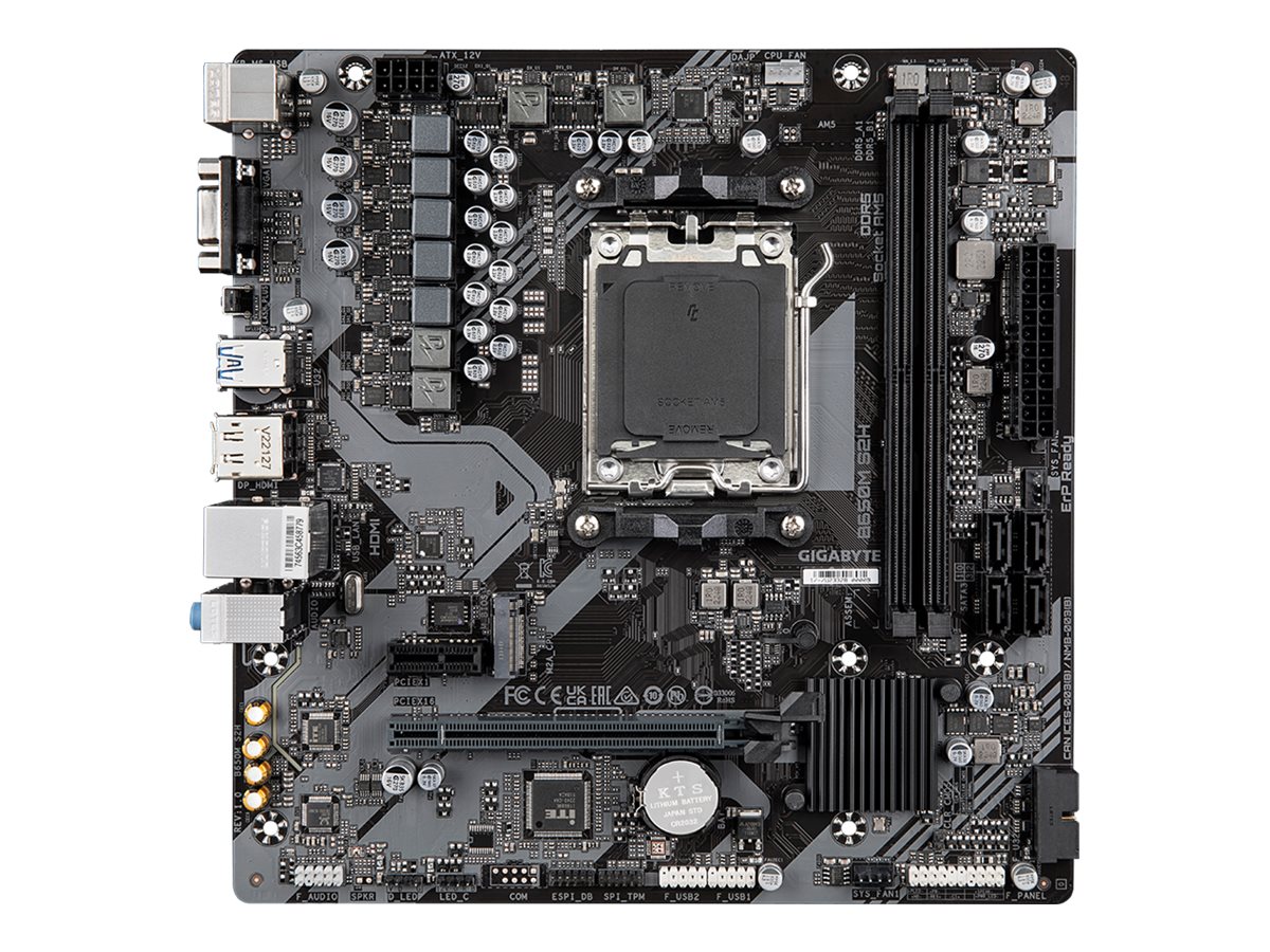Gigabyte | B650M S2H 1.0 M/B | Processor family AMD | Processor socket AM5 | DDR5 DIMM | Memory slots 2 | Supported hard disk drive interfaces SATA | Number of SATA connectors 4 | Chipset AMD B650 | Micro ATX