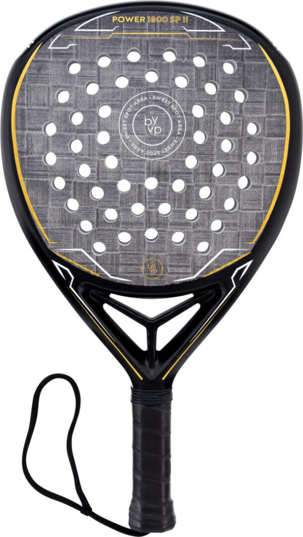 BYVP | Padel Racket POWER 1800 II | Black/White/Gold - Image 2