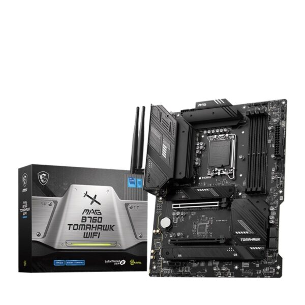 MSI | MAG B760 TOMAHAWK WIFI | Processor family Intel | Processor socket LGA1700 | DDR5 | Supported hard disk drive interfaces SATA, M.2 | Number of SATA connectors 4