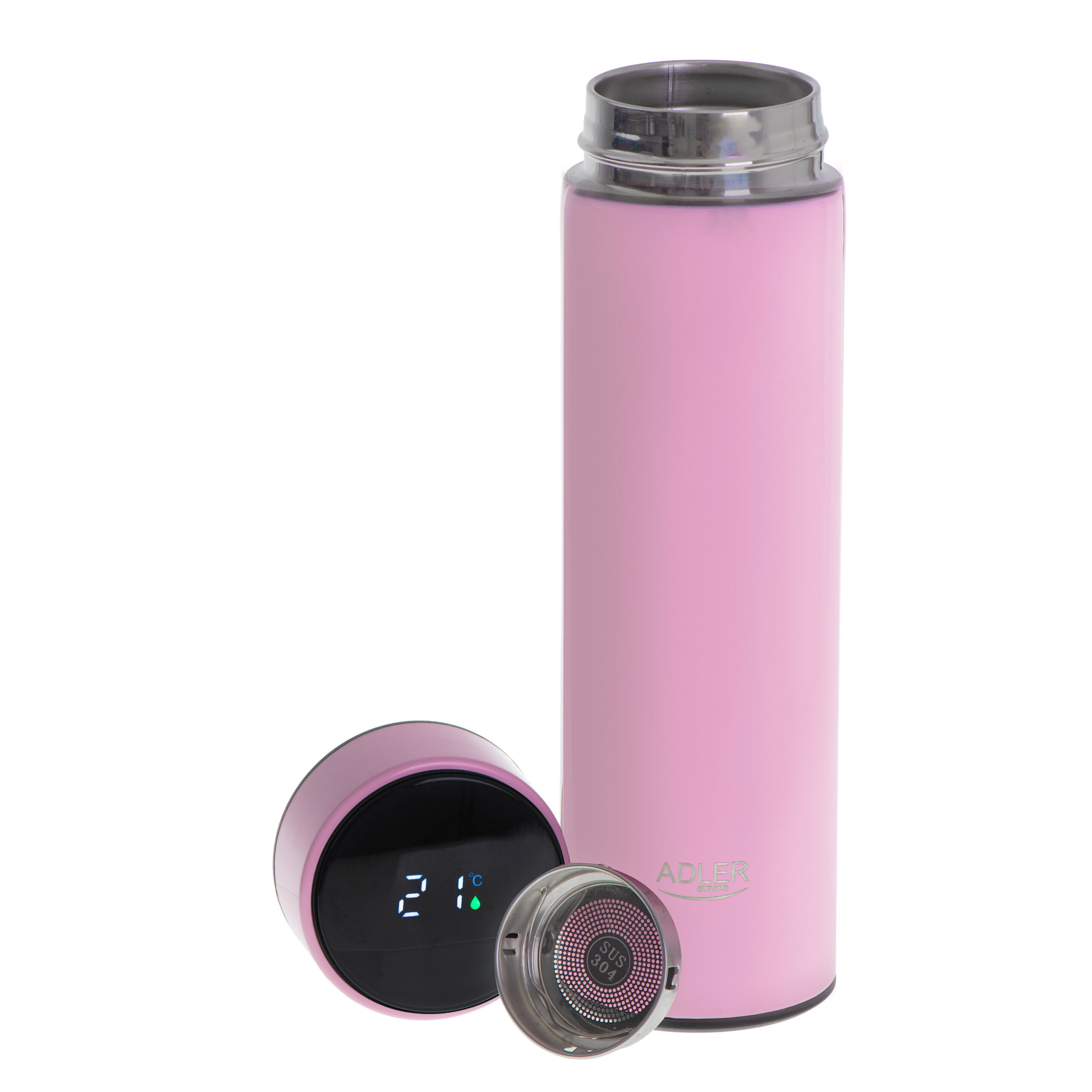 Adler | Thermal Flask | AD 4506p | Material Stainless steel/Silicone | Pink - Image 4