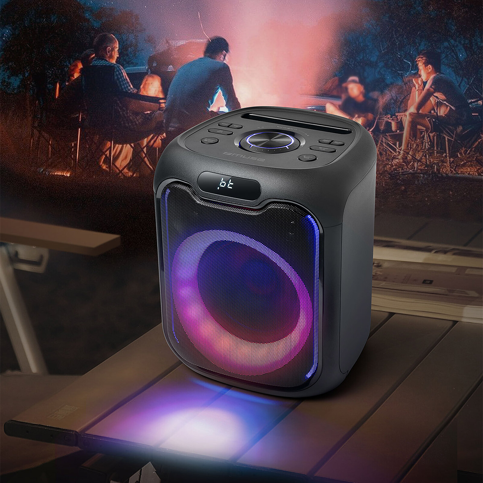 Muse | Party Box Speaker With USB Port | M-1803 DJ | 150 W | Bluetooth | Black | Wireless connection - Image 2