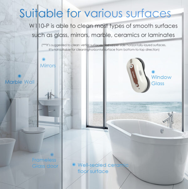 Mamibot | Window Cleaner | W110-P Plus | Corded | 2500 +/-5% Pa | White/Brown - Image 13