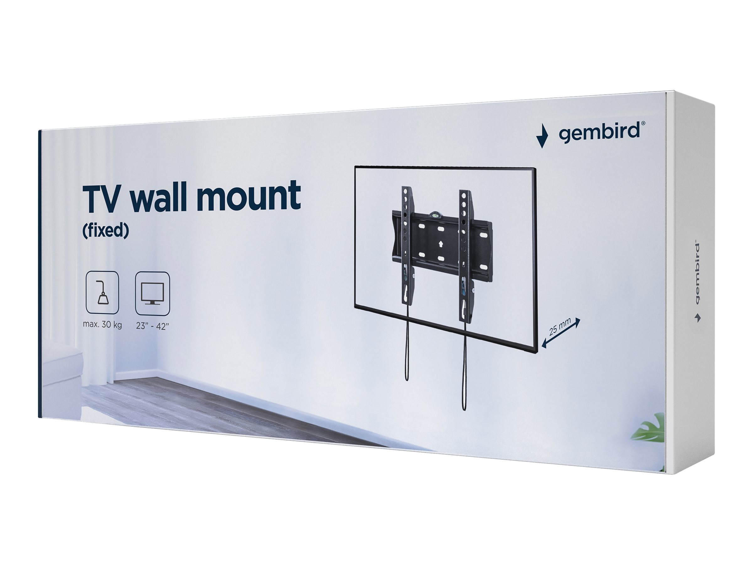 Gembird | Wall mount | WM-42F-01 | Fixed | 23-42 " | Black - Image 2