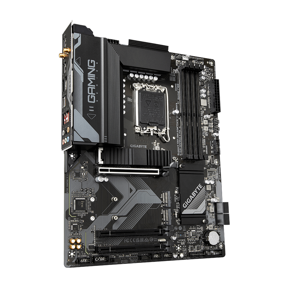 Gigabyte | B760 GAMING X AX 1.1 M/B | Processor family Intel | Processor socket LGA1700 | DDR5 DIMM | Memory slots 4 | Supported hard disk drive interfaces SATA, M.2 | Number of SATA connectors 4 | Chipset Intel B760 Express | ATX - Image 3