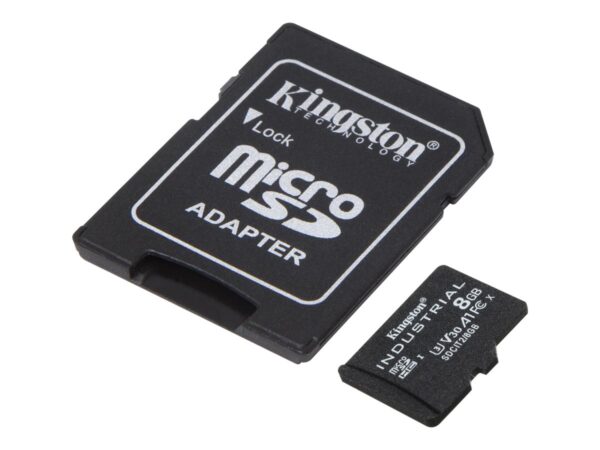 Kingston | UHS-I | 8 GB | microSDHC/SDXC Industrial Card | Flash memory class Class 10, UHS-I, U3, V30, A1 | SD Adapter - Image 4