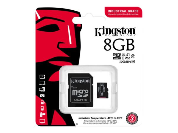 Kingston | UHS-I | 8 GB | microSDHC/SDXC Industrial Card | Flash memory class Class 10, UHS-I, U3, V30, A1 | SD Adapter - Image 6