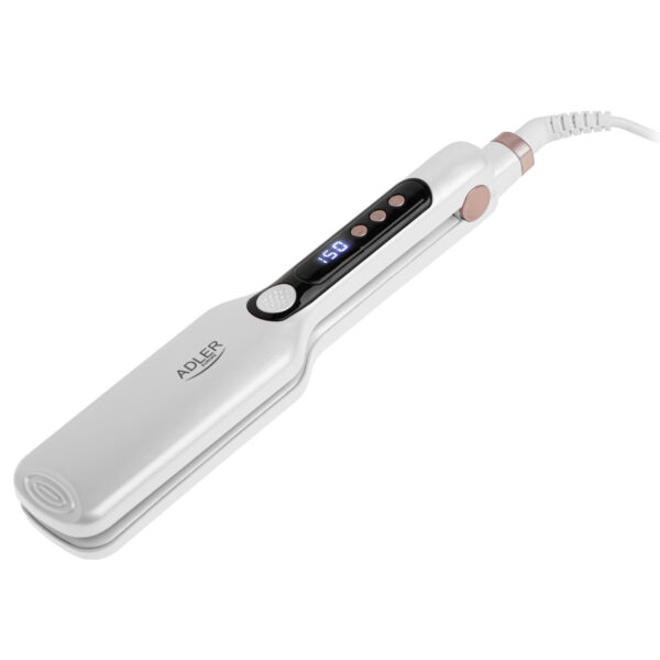 Adler Hair Straightener - Wide | AD 2325 | Ceramic heating system | Display LCD | Temperature (min) 150 °C | Temperature (max) 210 °C | Number of heating levels 7 | 120 W | White - Image 2