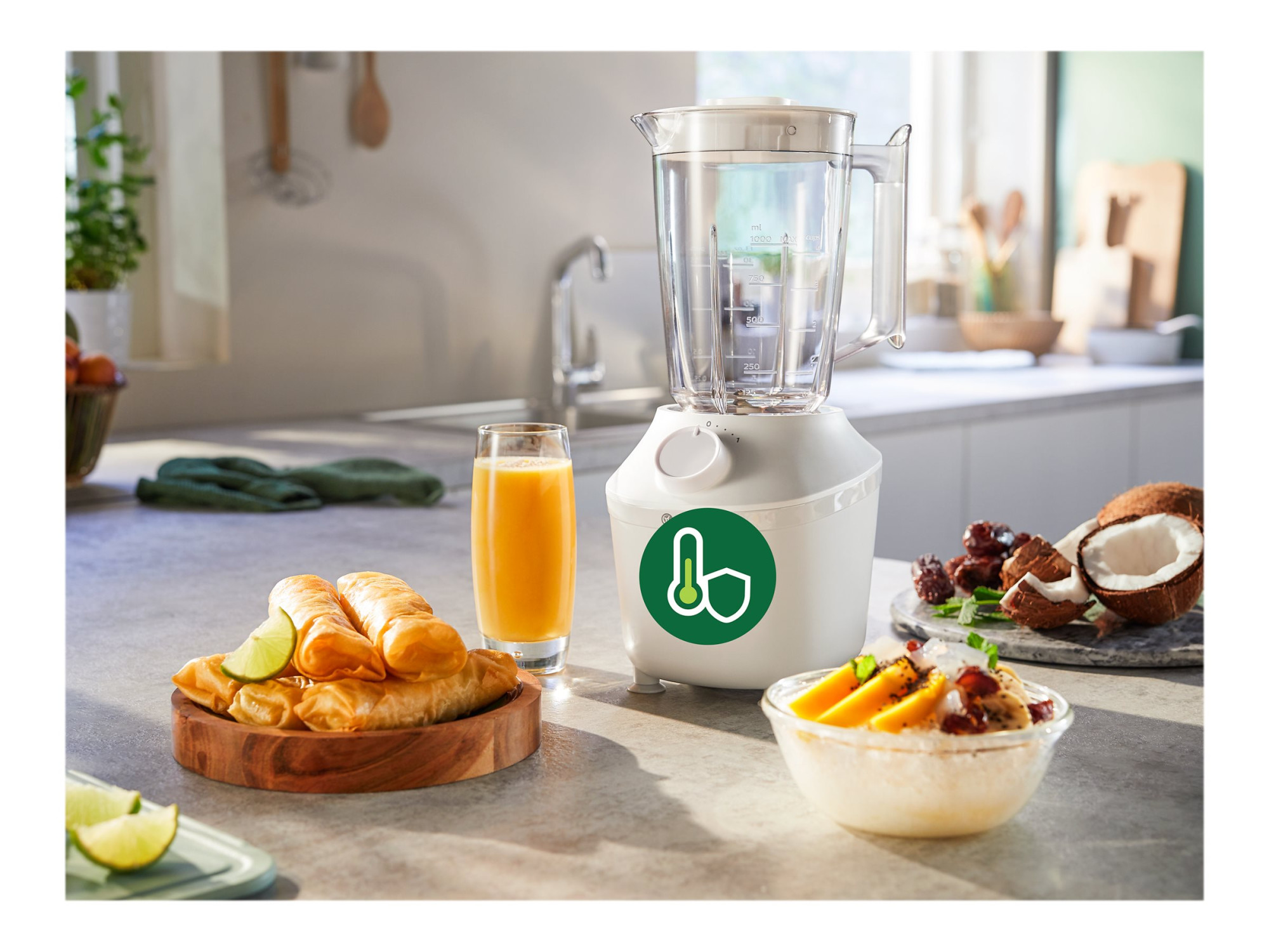 Philips | Blender | HR2041/00 3000 Series | Tabletop | 450 W | Jar material Plastic | Jar capacity 1.9 L | Ice crushing | White - Image 2