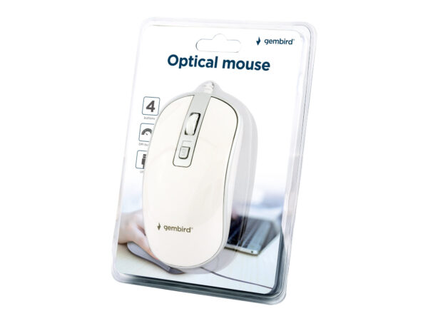 Gembird | Optical USB mouse | MUS-4B-06-WS | Optical mouse | White/Silver - Image 7