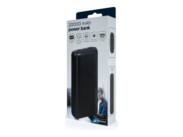 Gembird | Power Bank | PB20-02 | 20000 mAh | 2 x USB-AF | Black - Image 8