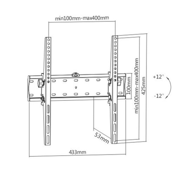 Gembird | Wall mount | WM-55T-02 | 32-55 " | Maximum weight (capacity) 40 kg | Black - Image 3