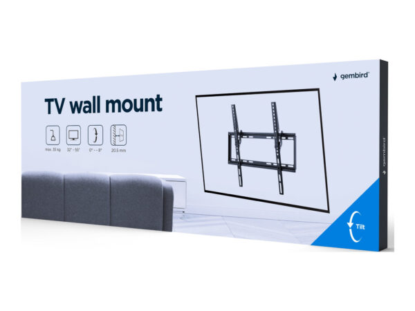 Gembird | Wall mount | WM-55T-03 | Tilt | 32-55 " | Black - Image 7